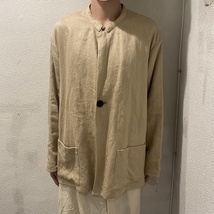 RAKINES ラキネス リネンチノ　COLLARLESS COAT 07S22HN111J　SIZE 2　179cm 63kg【表参道t12】_画像1