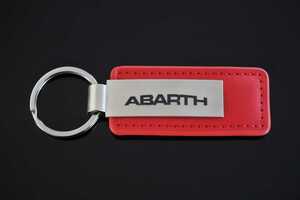 アバルトロゴ レザーキーホルダー レッド abarth　FIAT