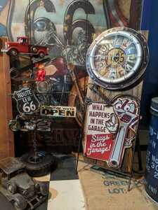 Art hand Auction Garagengeschäft dreidimensionales Schild Schildtyp Standuhr #Amerikanisches Vintage-Haus #Ladeneinrichtungen #Freistehendes Schild #Amerikanisches Autohaus #Harley, handgemachte Werke, Innere, verschiedene Waren, Andere