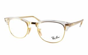 Ray-Ban レイバン CLUBMASTER クリアゴールド　新品未使用 メタルフレーム　クリアフレームメガネ 