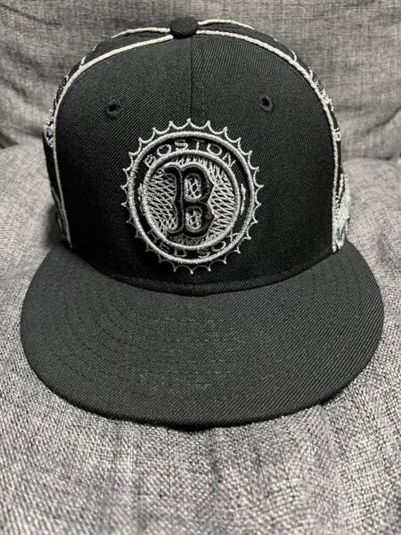 NEW ERA ニューエラ Boston Red Soxボストンレッドソックス $100ドル紙幣刺繍 7 1/2 59FIFTYブラック