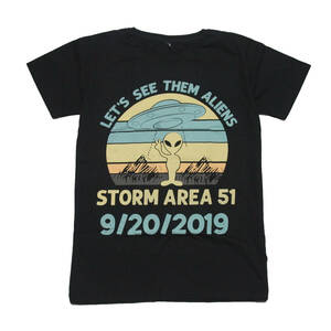 UFO 宇宙人 未確認飛行物体 エリア５１ カワイイ ストリート系 デザインTシャツ おもしろTシャツ メンズ 半袖★tsr0562-blk-m