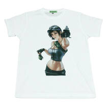 セクシーガール アーミー 女軍人 サバゲー 人気 ストリート系 デザインTシャツ おもしろTシャツ メンズ 半袖★M617M_画像1