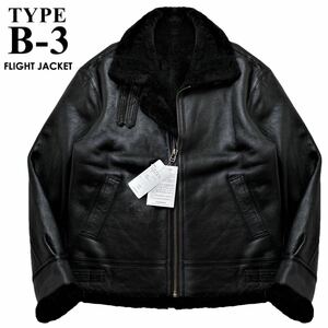 希少! 新品 定価15万 極暖! MILITARY CLOTHING ニチロ毛皮 TYPE B-3 リアルムートン フライトジャケット L ビッグサイズ 黒 羊革 ブルゾン