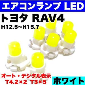 トヨタ RAV4 インテリアパネル 打ち換え用 エアコンランプ 省エネ ウエッジ球 T4.2 T3 LED COB ホワイト 7個セット