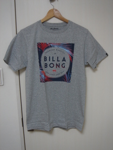 BILLABONG Billabong AH011202GRH① men's S size short sleeves T-shirt Logo print tea SquareLogo Surf brand gray color Gray free shipping 