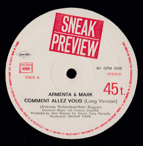 ダンクラ12inch★ARMENTA & MAJIK / Commnet allez vous★フランス盤・Sneak preview★