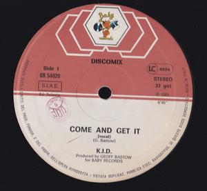 イタロブギー12inch★K.I.D. / Come and get it★Baby records★