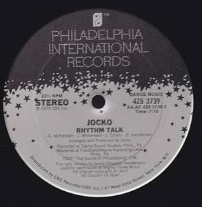 ダンクラ12inch★JOCKO / Rhythm talk / Ain’t no stoppin’ us now (inst)★Philadelphia international★