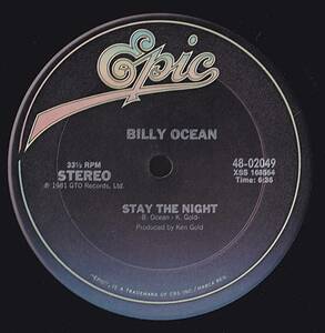 ダンクラ12inch★BILLY OCEANS / Stay the night★Epic★
