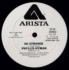 ダンクラ12inch★PHYLLIS HYMAN / So strange★Arista★