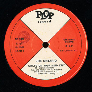 イタロブギー12inch★JOE ONTARIO / What’s on your mind★Flop★