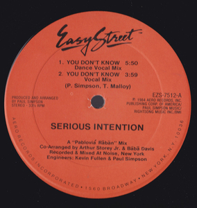  Dunk la12inch*SERIOUS INTENTION / You don*t know*Easy Street*