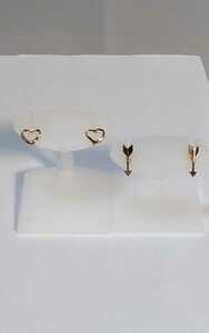 K18YG design earrings![ Heart type & Arrow ( arrow ) type ].2 point . summarize.