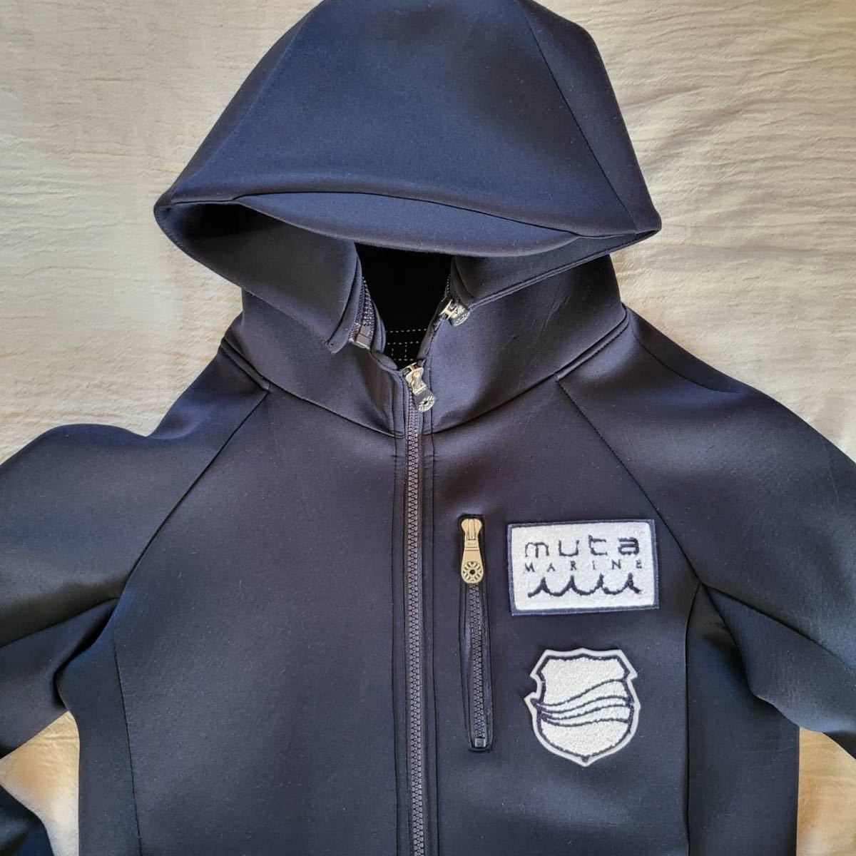 美品 MUTA MARINE ムータ ボンディング パーカー 黒 XS メンズ www