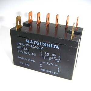  relay JH3a-W-AC100V 15A Matsushita 2 piece 