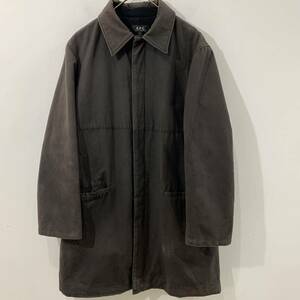 A.P.C オイルドコットン ステンカラーコート ロングコート 比翼仕立て 裏地ウール 日本製 希少 上質 アーペーセー【送料一律/同梱可能】