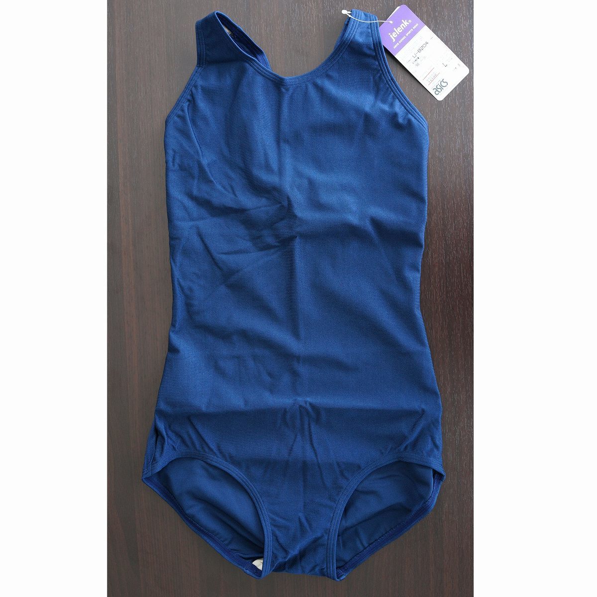 アシックス 女性用競泳水着 2XLサイズ 特注カラー チャコール×イエロー