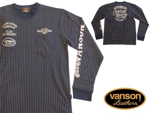 バンソン／vanson／Lサイズ／長袖Ｔシャツ／NVLTー2305／ウォバッシュ／新品／送料無料／バイカー／ロンT／胸ポケット