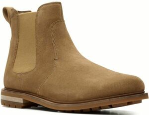 送料無料 Clarks 27cm チェルシー ブーツ ダーク サンド レザー サイドゴア ワーク スニーカー スーツ フォーマル ビジネス H395