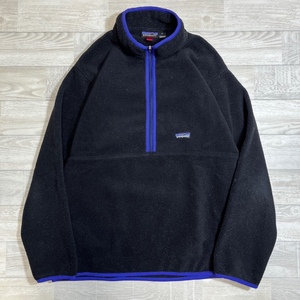 Patagonia/パタゴニア/99年製造/メキシコ製/SYNCHILLAフリースプルオーバー/ハーフジップ/シンチラ/フリースジャケット/ブラック×パープル