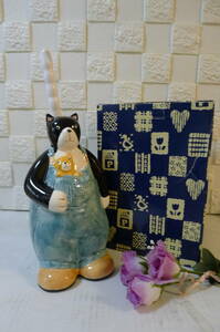 kk308* dead stock ceramics made toilet brush cat /../ parent ./ is . crack / Uni -k/ overall / tea tiger sembado-SANTAN&CLEAN ACE/80