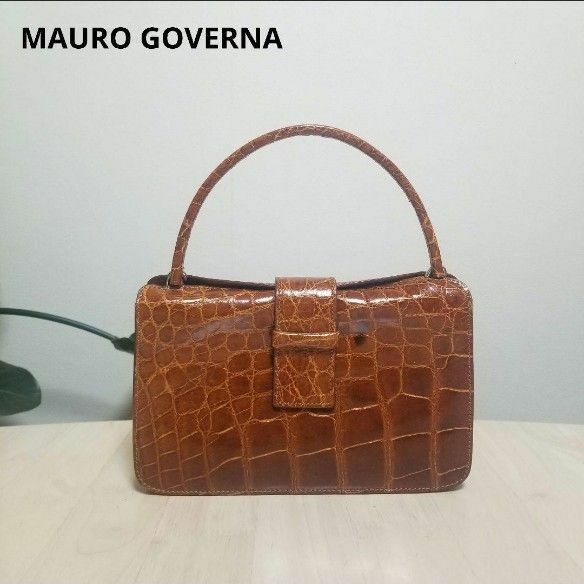 希少★MAURO GOVERNA リアルクロコダイル　ハンド