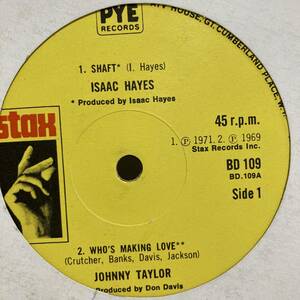 Isaac Hayes / Johnny Taylor - Shaft / Who's Making Love 12 INCH