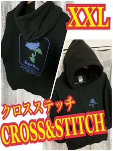 CROSS &STITCHクロスステッチ プルオーバーパーカー　スウェット　黒　XXL