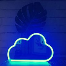 ネオンサイン 青色の雲 ブルー 壁飾り USB＆電池2WAY給電 店内装飾 ルームデコレーション LEDイルミネーション ナイトライト 雰囲気作り_画像4