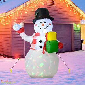 クリスマス 雪だるま エアバルーン LEDカラフルライト内臓 特大 イベント飾り 存在感抜群 インパクト大 庭 ガーデンパーティ 雰囲気作り