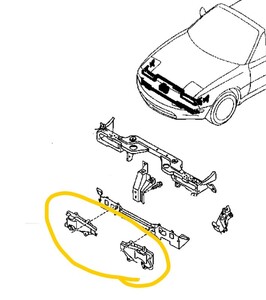 左右セット！純正未使用！ マツダ ロードスター 初代 MX5 MX-5 NA NA6CE 後期 バンパーブラケット ステー 1992/08～ 00971-2