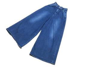  женский сделано в Японии Lee Lee широкий стрейч Denim брюки XS размер (W полный размер примерно 61cm) ( номер лота 160)