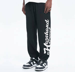 【 HARSH and CRUEL 】 LOGO PRINT SWEAT PANTS ロゴプリント スウェットパンツ ブラック Sサイズ