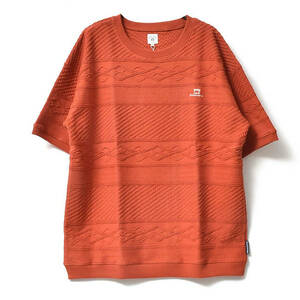 【 Branchworks 】 ブランチワークス 日本製 Made in japan コットン100% オーガニックコットン ジャガード Tシャツ レッド L