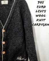 Vintage Euro Levi's wool knit cardigan 90s ユーロ リーバイス ウール ニット カーディガン イタリア製 カートンボタン ビンテージ_画像1