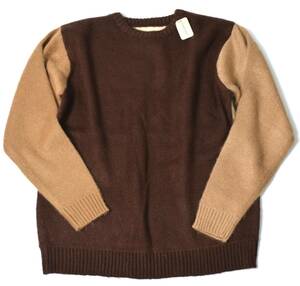 未使用 TOWNCRAFT タウンクラフト シャギーソリッドクルーネックセーター Mサイズ クレイジーパターン SHAGGY SOLID CREW NECK SWEATER