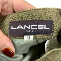 LANCEL ランセル フレアスカート ウール グリーン 9 C4083_画像4