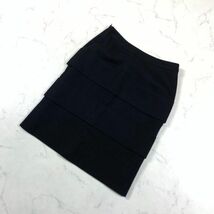 M-PREMIER BLACK エムプルミエ タイトスカート ティアード ブラック 黒 34 C4092_画像8