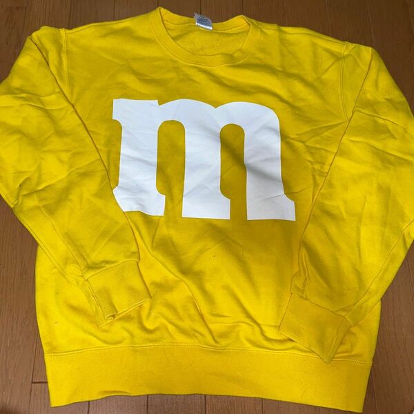 m&m's エムアンドエムズ スウェットトレーナー yellow 黄色 古着