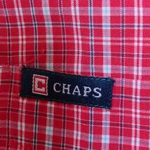 CHAPS 【XL】メンズBD半袖シャツ コットン×ポリエステル　赤×白系チェック総柄 【大きいサイズ】614-5L0606_画像5