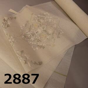 TA-2887　名品　総刺繍　夏帯　反物　未仕立品　相良・汕頭・蘇州