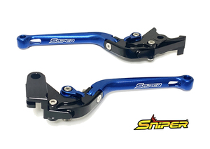 GSX-R125 GSX-S125 (20.2-)　6段階アジャスター 可倒式 クラッチレバー＆ブレーキレバーセット 青 SNIPER スナイパー SP0146BL