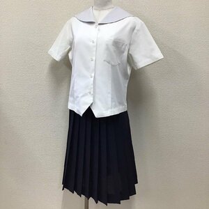 O95 (中古) 兵庫県 姫路飾西高校 セーラー服 上下セット/L/W64/丈63/セーラー/スカート/TOMBOW/夏服/制服/学生服/中学校/高校/女子学生服