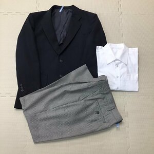 OT185-3 (中古) 栃木県 県央高等産業技術学校 男子学生服 3点セット /指定品/M/L/W73/ブレザー/シャツ/ズボン/制服/学生服/卒業生品