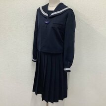 (Y)I810 (中古) 山形県 朝日中学校 セーラー服 上下セット /希少/大きめ/170A/セーラー/スカート/白3本/冬服/制服/高校/女子学生/学生服_画像1