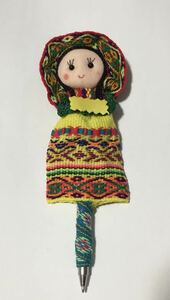 ペルー　アンデス人形　ボールペン　アンデス織物生地　直輸入　新品　⑥