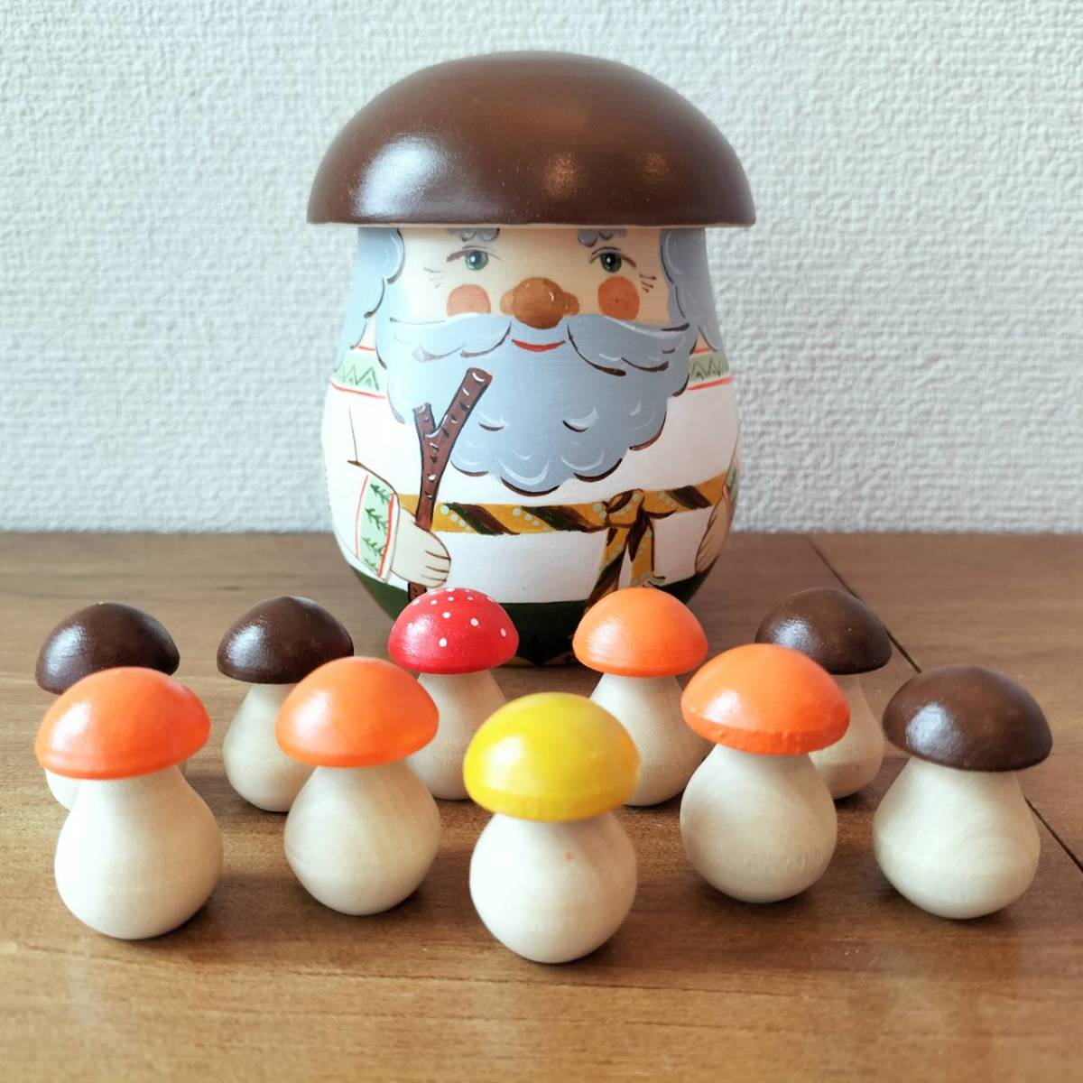 [KAM008] produits russes nordiques Matryoshka marionnette à doigt en forme de champignon Matryoshka, Articles faits à la main, intérieur, marchandises diverses, ornement, objet