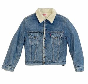 70's 米国製 MADE IN USA リーバイス LEVI'S デニムボアジャケット 70605 ブルーデニム リサイズ S位 [ta-0580]