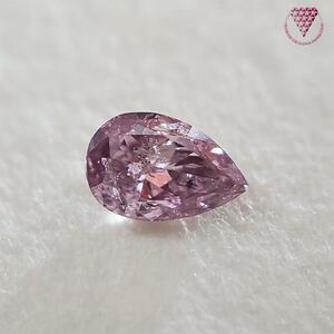 0.072 ct Fancy Brownish Purplish Pink I1 CGL 天然 ピンク ダイヤモンド ルース ペアシェイプ DIAMOND EXCHANGE FEDERATION